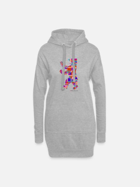 I Love Berlin Shirt - Berlin Bär Design - Berlin - Hoodie-Kleid - Grau meliert