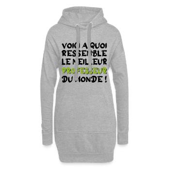 voici à quoi ressemble Le meilleur professeur - Sweat-shirt à capuche long Femme - gris chiné - Devant