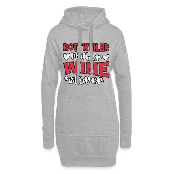 Rottweiler mère amateur de vin - Sweat-shirt à capuche long Femme - gris chiné - Devant