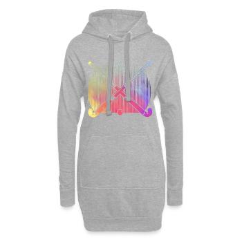 Hockey Rétro - Sweat-shirt à capuche long Femme - gris chiné - Devant