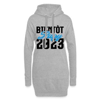 Cadeau Annonce grossesse bientôt Papy 2023. - Sweat-shirt à capuche long Femme - gris chiné - Devant
