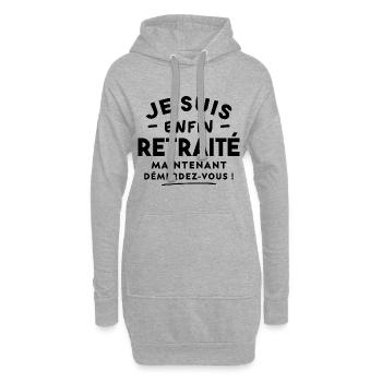 Je suis enfin retraité maintenant, Futur retraité - Sweat-shirt à capuche long Femme - gris chiné - Devant
