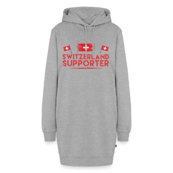 SCHWEIZ UNTERSTÜTZER. Fan der Schweiz. - Hoodie-Kleid - Grau meliert - Vorne