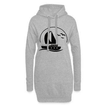 Sailing Sailing Sailing Sailing Sailboat - Hoodie Dress - heather grey - Front