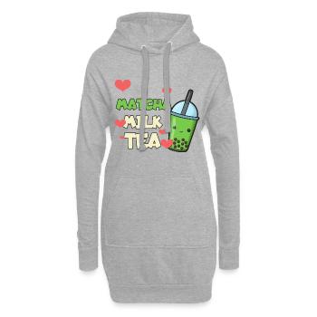 Asiatisches Japanischer Tee Matcha Tea I Geschenk - Hoodie-Kleid - Grau meliert - Vorne