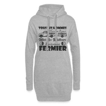 Tous les Hommes naissent égaux,Meilleur fermier - Sweat-shirt à capuche long Femme - gris chiné - Devant