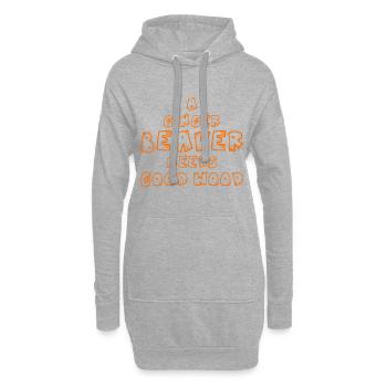 A ginger Beaver needs good Wood Frauen Sprüche - Hoodie-Kleid - Grau meliert - Vorne