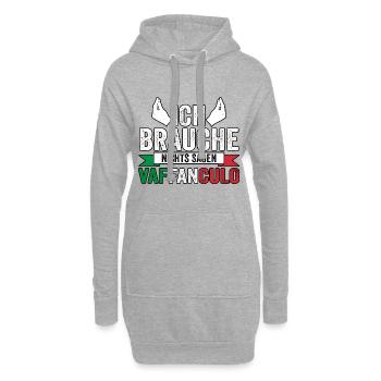 Italie Vaffanculo italien - Sweat-shirt à capuche long Femme - gris chiné - Devant