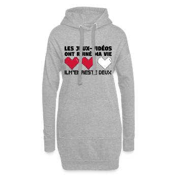 Les Jeux-Vidéos ont ruiné ma vie. - Sweat-shirt à capuche long Femme - gris chiné - Devant