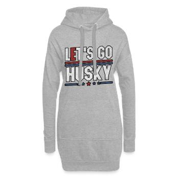 Let's go Husky - Hoodie-Kleid - Grau meliert - Vorne