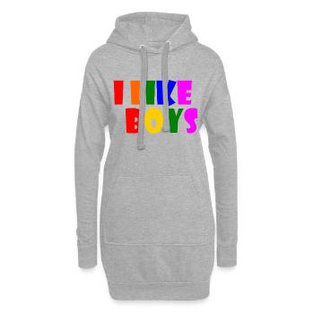 I like boys - Hoodie-Kleid - Grau meliert - Vorne