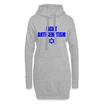 fight antisemitism - Sweat-shirt à capuche long Femme - gris chiné - Devant