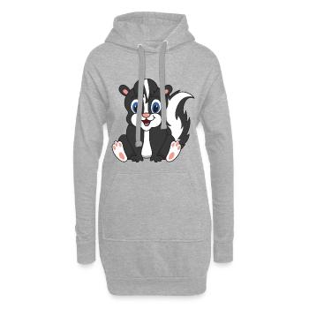 Stinktier - Hoodie-Kleid - Grau meliert - Vorne
