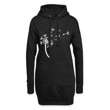 pissenlit - Sweat-shirt à capuche long Femme - noir - Devant