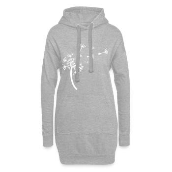 pissenlit - Sweat-shirt à capuche long Femme - gris chiné - Devant