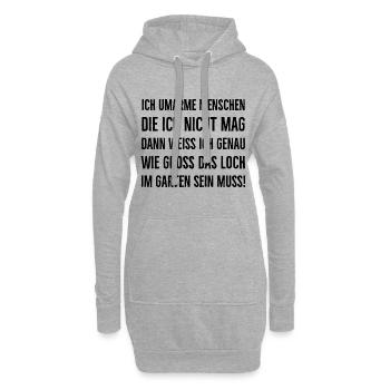 Ich umarme Menschen sarkastischer Spruch - Hoodie-Kleid - Grau meliert - Vorne