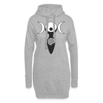 Triple Déesses Lune Mère de la Terre 1 - Sweat-shirt à capuche long Femme - gris chiné - Devant
