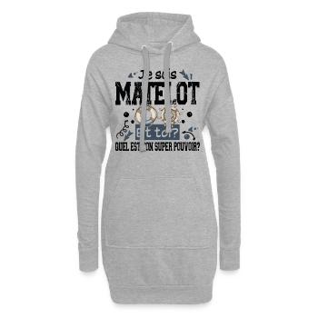 Matelot Super Pouvoir Militaire Marine Nationale - Sweat-shirt à capuche long Femme - gris chiné - Devant