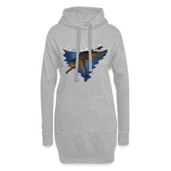 Scuba Diving Faultier Faul Tier Tauchen I Geschenk - Hoodie-Kleid - Grau meliert - Vorne