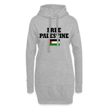 Free palestine - Hoodie-Kleid - Grau meliert - Vorne