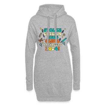 Eltern Schulkind Grundschule Erste Klasse Einschul - Hoodie-Kleid - Grau meliert - Vorne