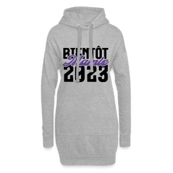 Cadeau Annonce grossesse bientôt Mamie 2023. - Sweat-shirt à capuche long Femme - gris chiné - Devant