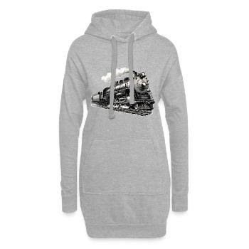 Graphismes de locomotives à vapeur - Sweat-shirt à capuche long Femme - gris chiné - Devant