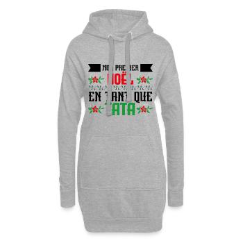 Le premier Noël en tant que tata - Sweat-shirt à capuche long Femme - gris chiné - Devant