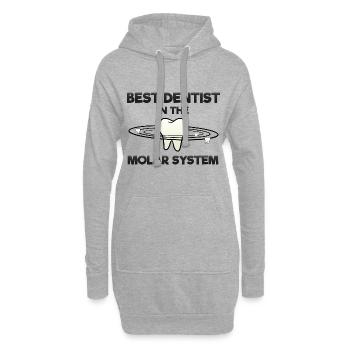Zahnarzt Zahnarzthelferin Universum I Geschenk - Hoodie-Kleid - Grau meliert - Vorne