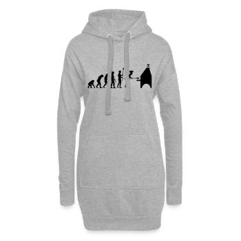 evolution pizza - Hoodie-Kleid - Grau meliert - Vorne