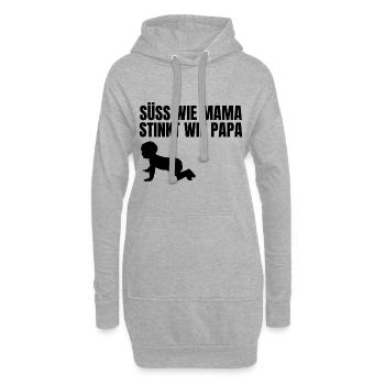 Baby lustige Vater Kleinkind Papa Schwangerschaft - Hoodie-Kleid - Grau meliert - Vorne