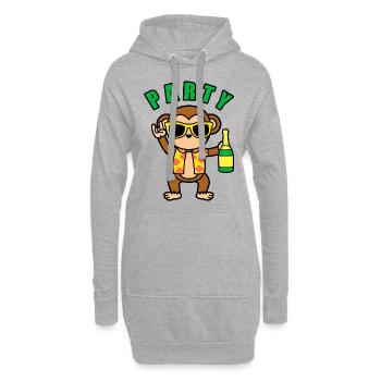 PARTY Monkey - Hoodie Dress - heather grey - Front