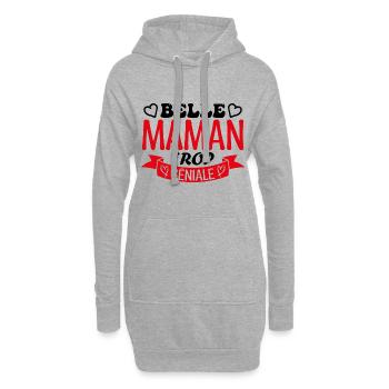 Belle maman trop géniale. cadeau belle maman. mère - Sweat-shirt à capuche long Femme - gris chiné - Devant