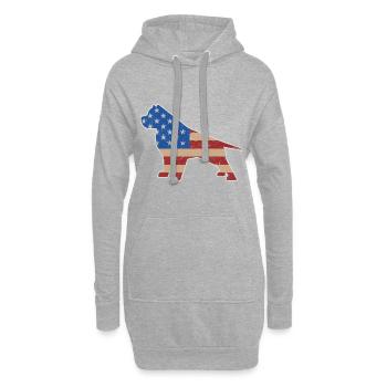 Pitbull États-Unis - Sweat-shirt à capuche long Femme - gris chiné - Devant