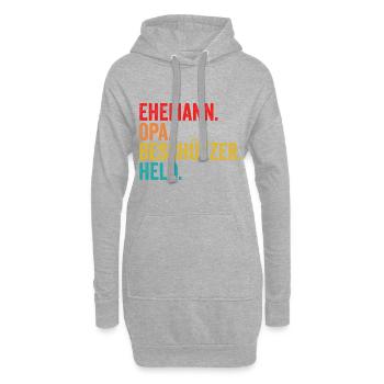 Papy Papy - Sweat-shirt à capuche long Femme - gris chiné - Devant