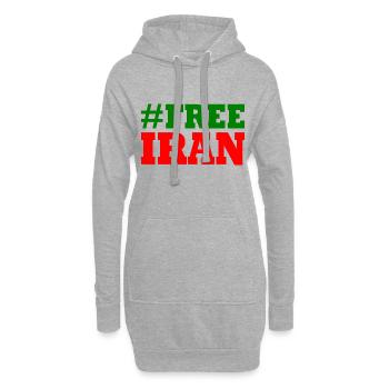 Free iran - Hoodie-Kleid - Grau meliert - Vorne