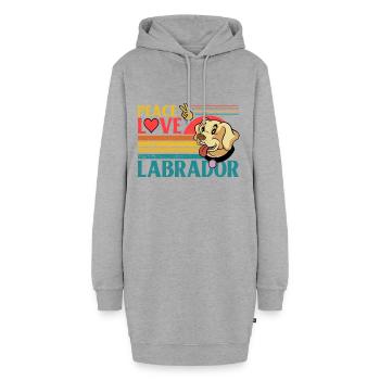 Peace Love Labrador - Hoodie-Kleid - Grau meliert - Vorne