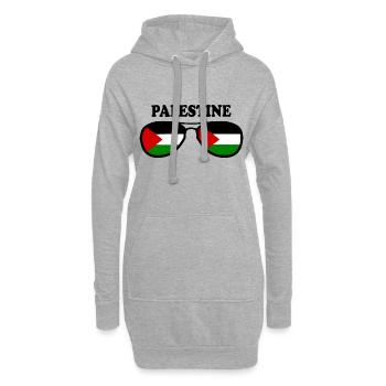 Palestine - Sweat-shirt à capuche long Femme - gris chiné - Devant