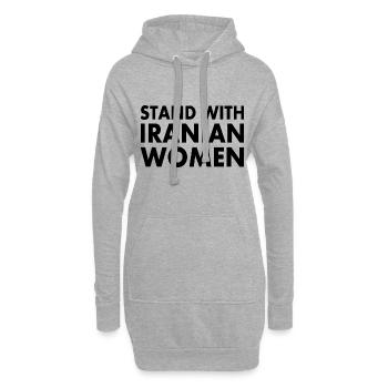 Stand with iranian women - Hoodie-Kleid - Grau meliert - Vorne