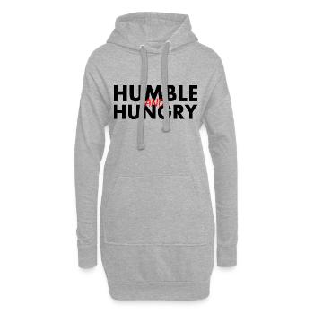 Humble and hungry - Sweat-shirt à capuche long Femme - gris chiné - Devant
