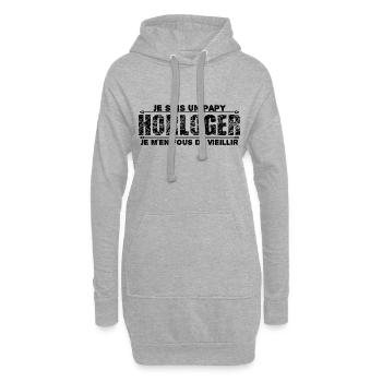 je suis un papy horloger cadeau de mon papy. - Sweat-shirt à capuche long Femme - gris chiné - Devant