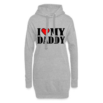 I love my daddy - Sweat-shirt à capuche long Femme - gris chiné - Devant