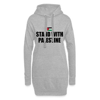 Stand with palestine - Sweat-shirt à capuche long Femme - gris chiné - Devant