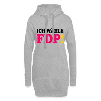 Ich wähle fdp - Hoodie-Kleid - Grau meliert - Vorne