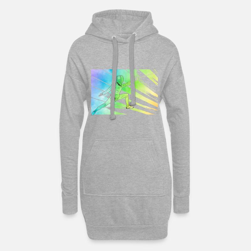Fechten - Hoodie-Kleid - Grau meliert