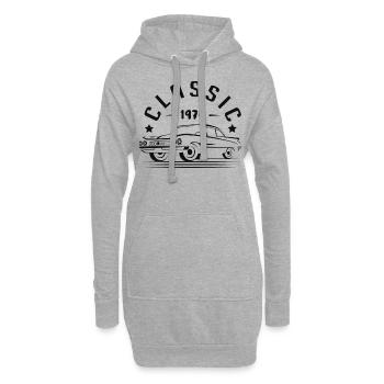 Klassisch 1974. - Hoodie-Kleid - Grau meliert - Vorne