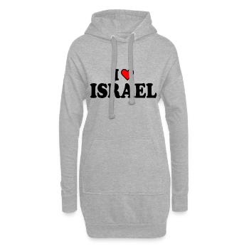 I love israel - Hoodie-Kleid - Grau meliert - Vorne