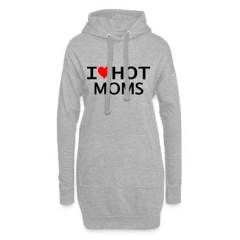 I love hot moms - Hoodie-Kleid - Grau meliert - Vorne