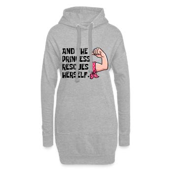 und die Prinzessin rettet sich - Hoodie-Kleid - Grau meliert - Vorne