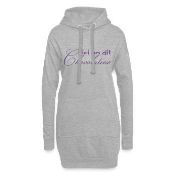 ici on dit chocolatine - Sweat-shirt à capuche long Femme - gris chiné - Devant